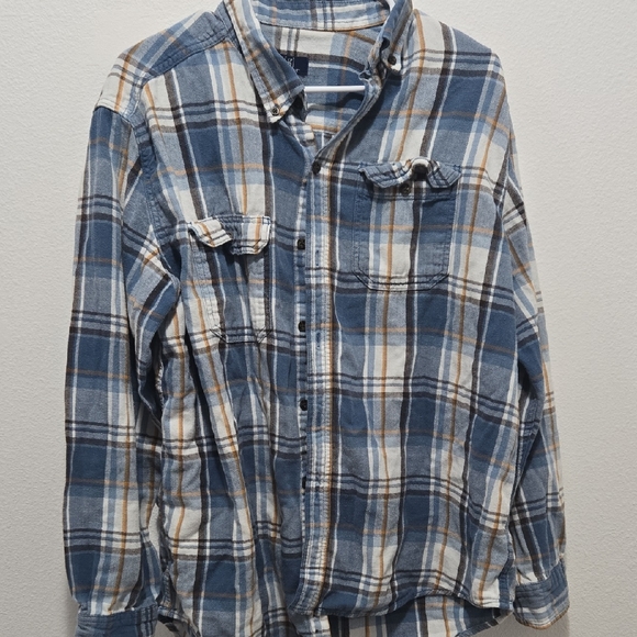 George Blue and White Plaid Casual Shirt - Picture 1 of 3